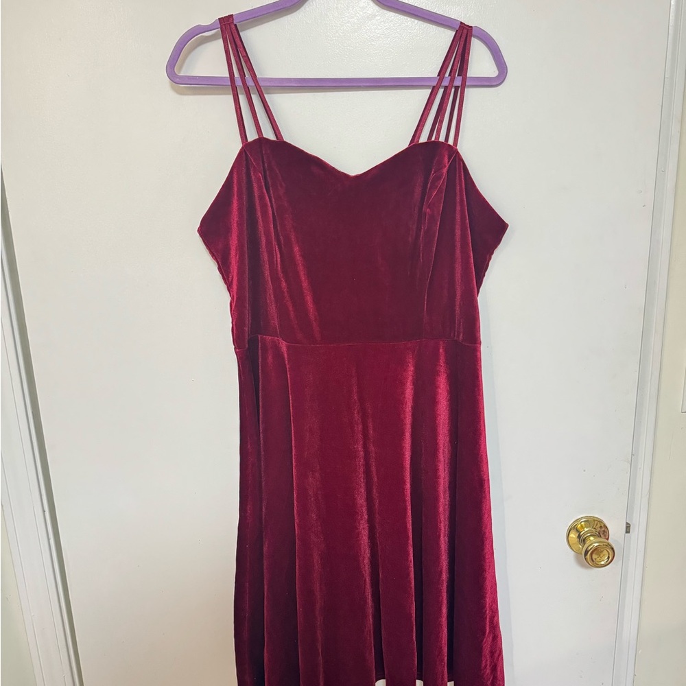 Grace Karin Strapless Wine Velvet Dress
